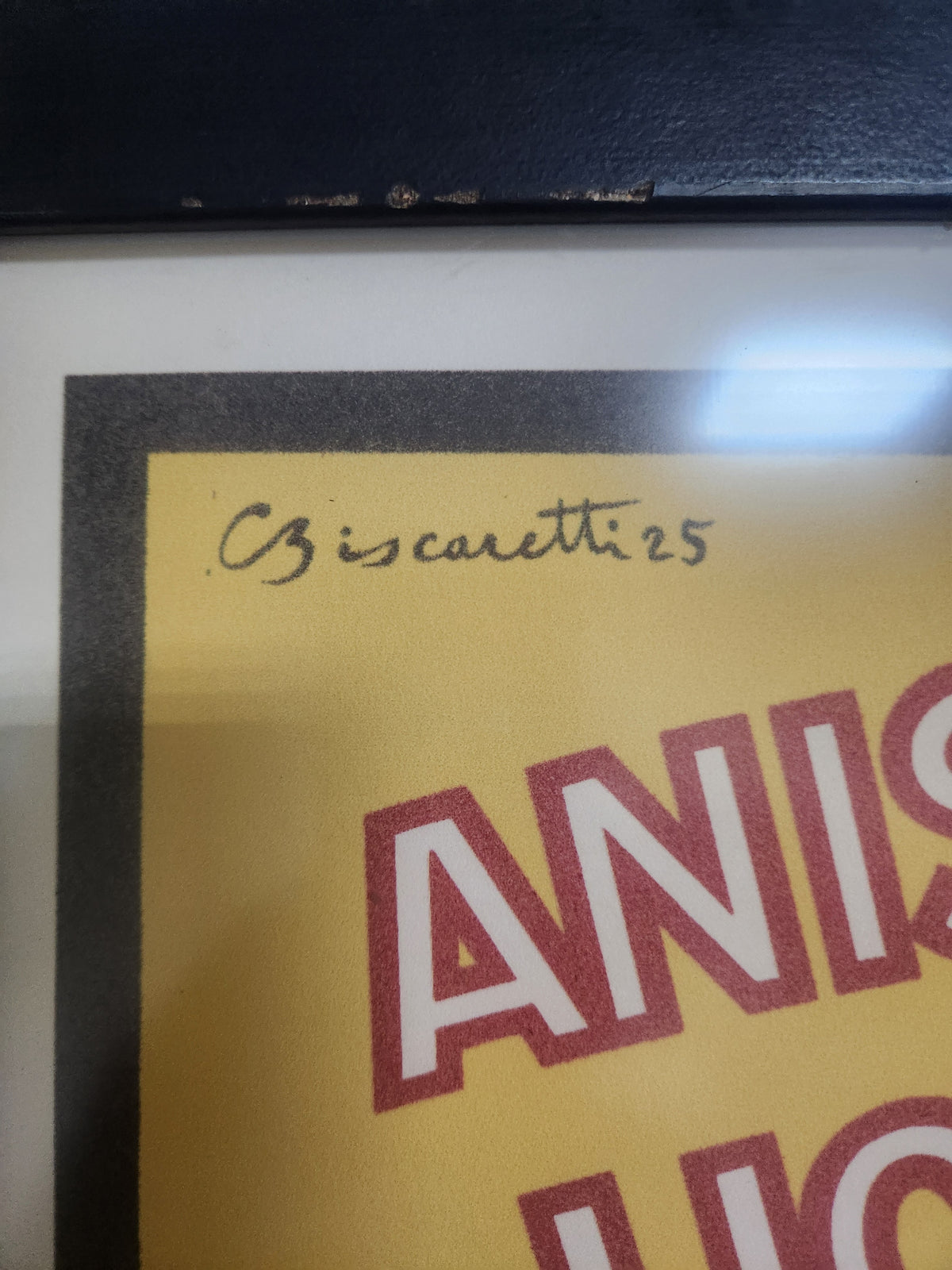 Signature C. Biscaretti 25 reproduced in the plate at the upper left of the poster