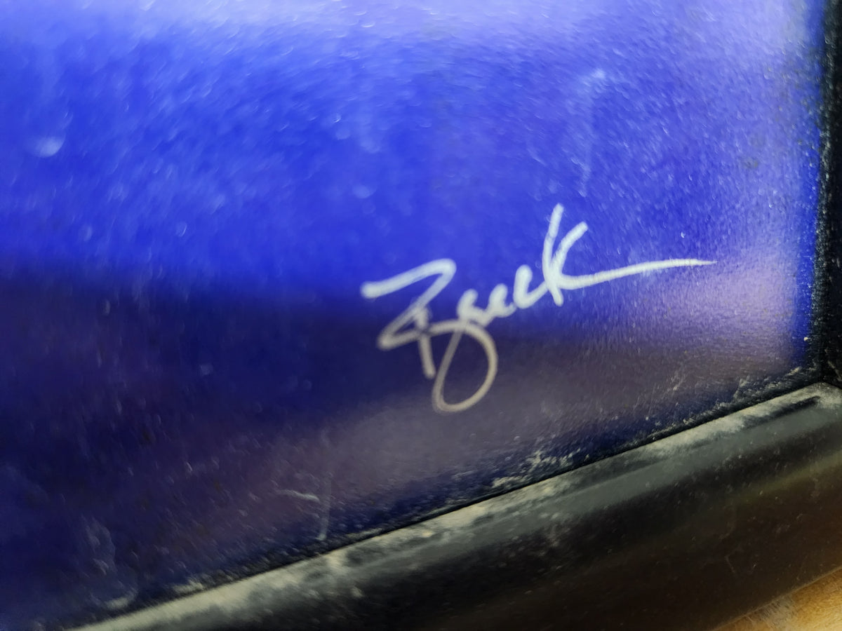 Signed Limited Edition Print 7/100 – 1950s Racing Car on Blue – Framed – 50 × 33 cm