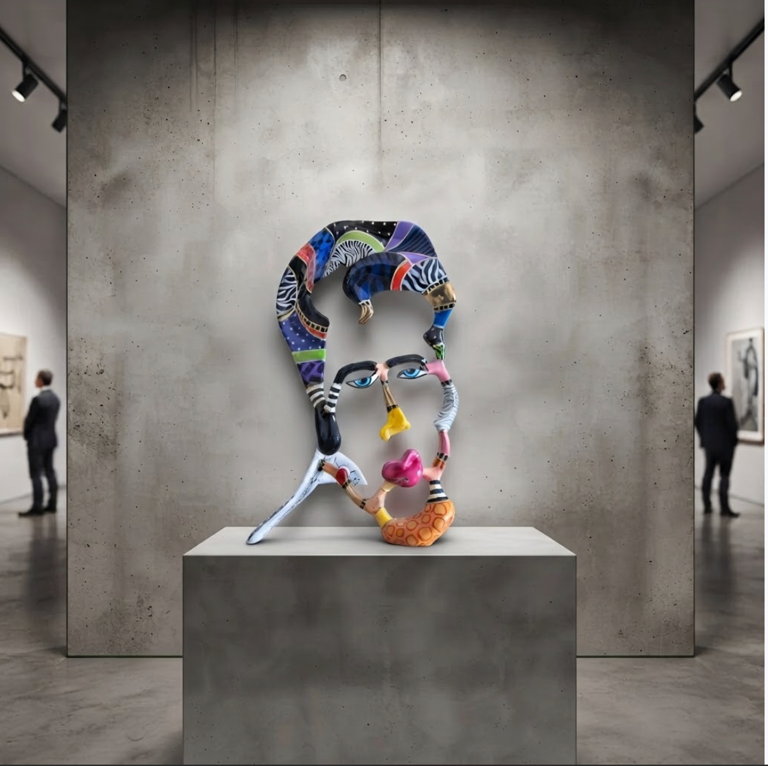 Dorit Levinstein – Painted Face Sculpture – Signed & Dated 2018