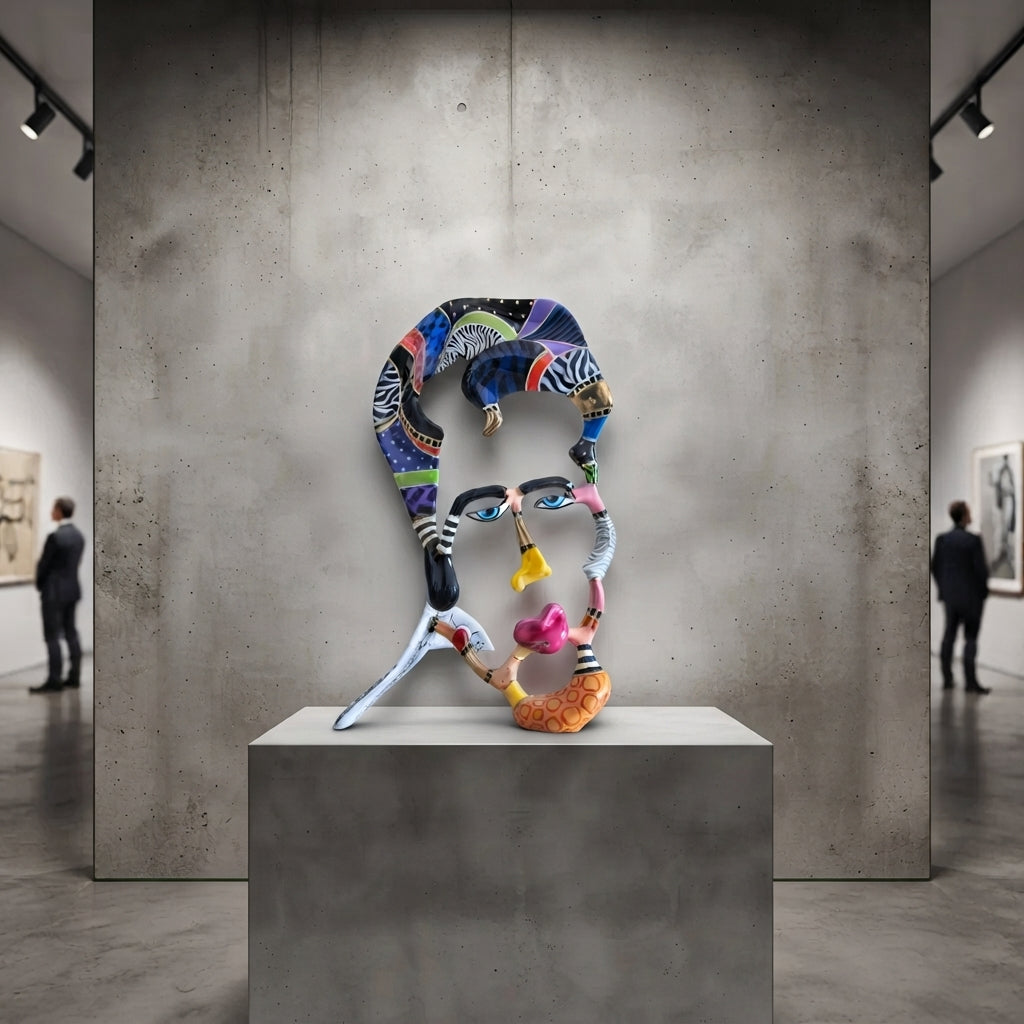 Dorit Levinstein – Painted Face Sculpture – Signed & Dated 2018