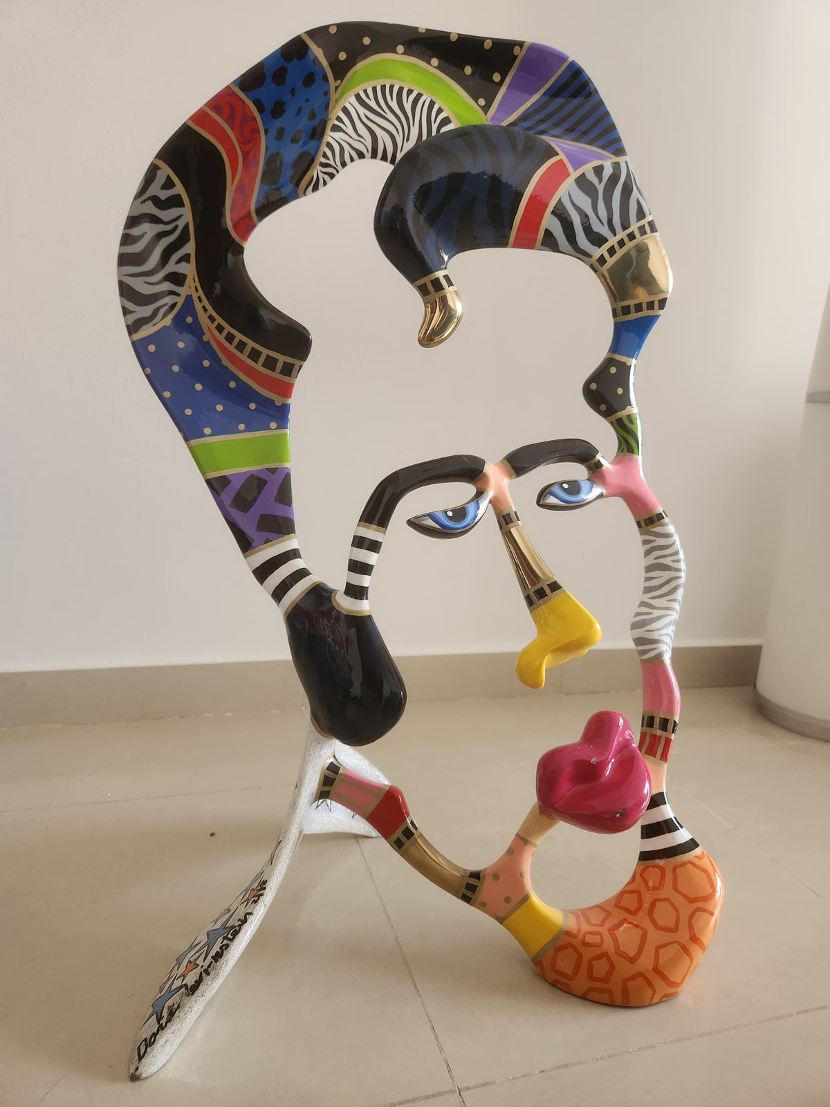 Dorit Levinstein – Painted Face Sculpture – Signed & Dated 2018